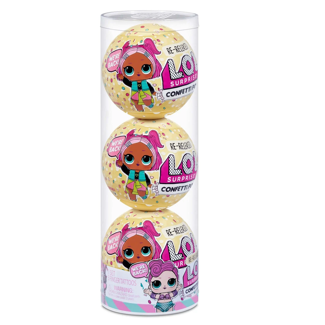 LOL Surprise Confetti Pop 3 Pack Waves - 3 Re-released Dolls Each With 9 Surprises Collectible Dolls