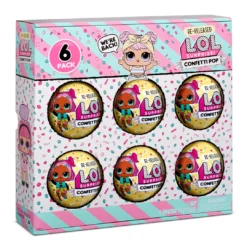 LOL Surprise Confetti Pop 6 Pack Dawn - 6 Re-released Dolls Each With 9 Surprises