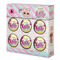 LOL Surprise Confetti Pop 6 Pack Dawn - 6 Re-released Dolls Each With 9 Surprises