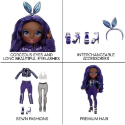 Rainbow High Krystal Bailey – Series 2 Indigo Fashion Doll With 2 Complete Outfits And Accessories