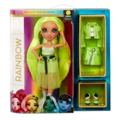 Rainbow High Karma Nichols – Series 2 Neon Green Fashion Doll With 2 Complete Outfits And Accessories