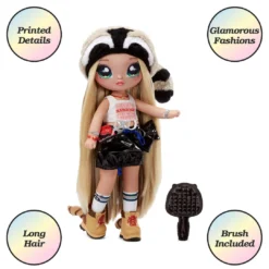 Na Na Na Surprise Teens Fashion Doll – Gretchen Stripes, Raccoon Inspired