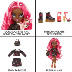Rainbow High Daria Roselyn-Series 3 Rose (Pinkish Red) Fashion Doll With 2 Outfits
