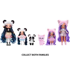Na Na Na Surprise Family, Soft Lavender Kitty Family, Doll Set Of 3 With 2 Fashion Dolls And 1 Pet