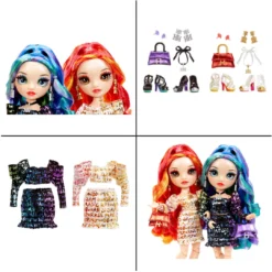 Rainbow High Special Edition Twin Fashion Dolls, Laurel & Holly De'Vious With Doll Accessories