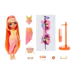 Rainbow High Pacific Coast Simone Summers - Sunrise (Orange) With Pool Accessories Playset