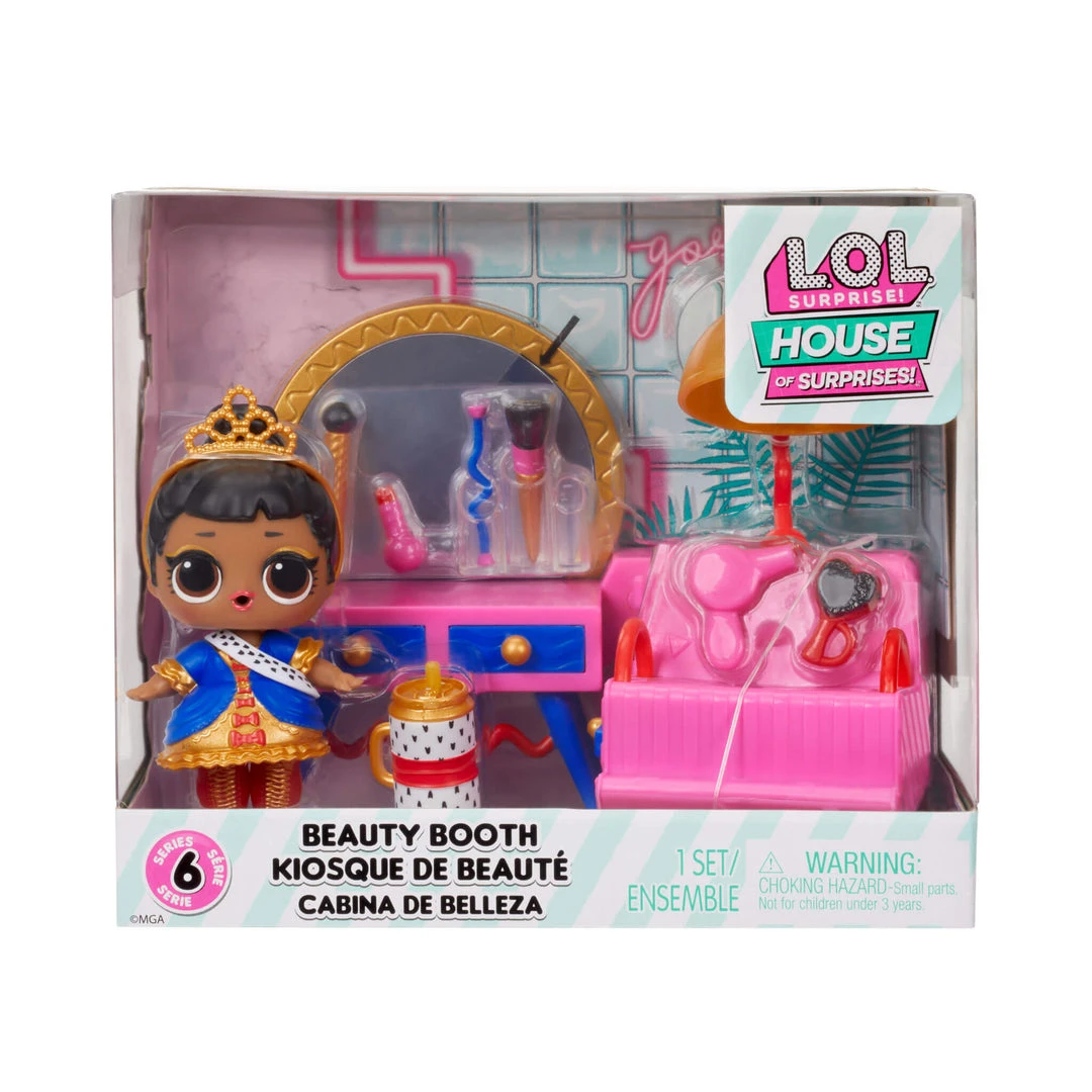 L.O.L. Surprise! Official Store LOL Surprise Beauty Booth Playset With Her Majesty Collectible Doll And 8 Surprises