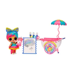 L.O.L. Surprise! Official Store New Releases LOL Surprise OMG Art Cart Playset With Splatters Collectible Doll And 8 Surprises