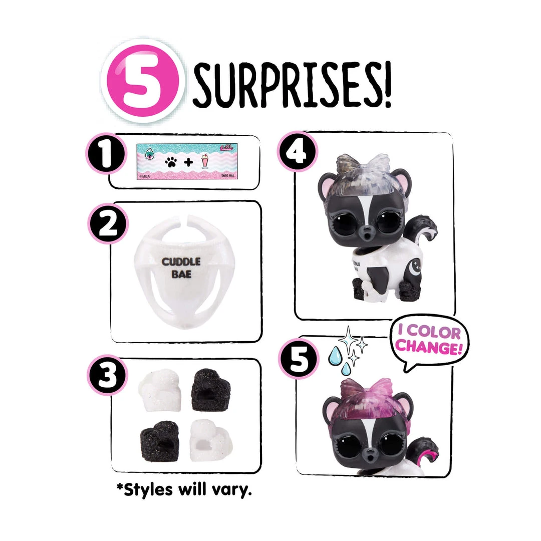 L.O.L. Surprise! Official Store LOL Surprise Glitter Color Change Pets With 5 Surprises