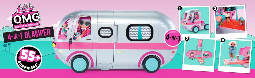 Featured Products LOL Surprise OMG 4-in-1 Glamper Fashion Camper With 55+ Surprises - Metallic Silver