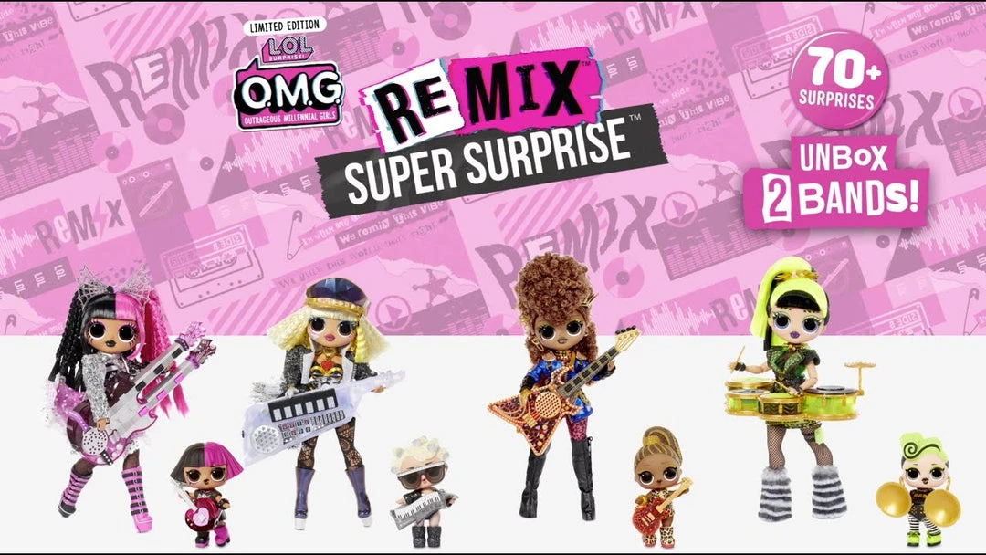 LOL Surprise OMG Remix Super Surprise - 70+ Surprises, 4 Fashion Dolls & 4 Dolls